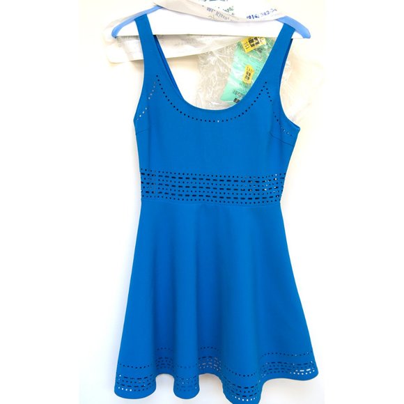 Elizabeth and James Blue Laser Cut Dress sz 2 - Picture 1 of 13